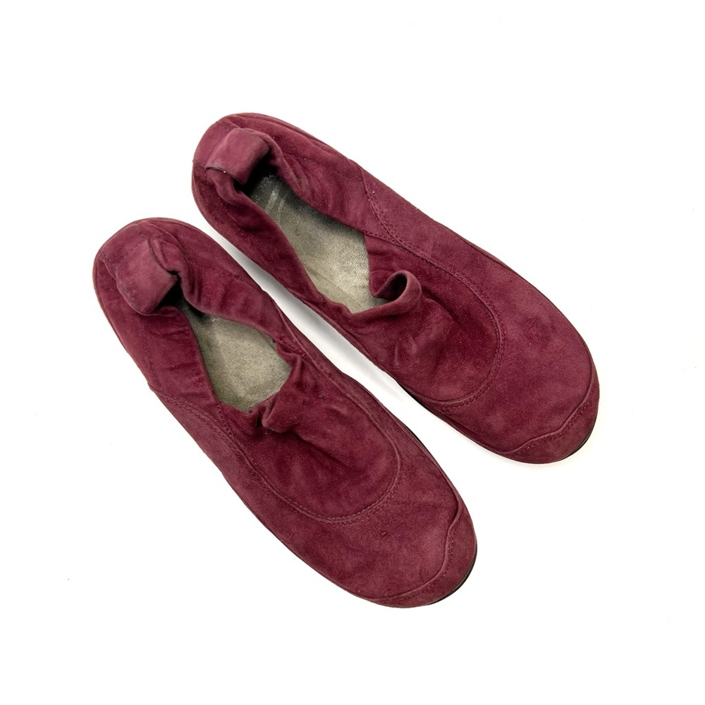 Dansko Cadence Leather Suede Slip On Shoes in Plum Comfort Flats Size EU 39 US 9